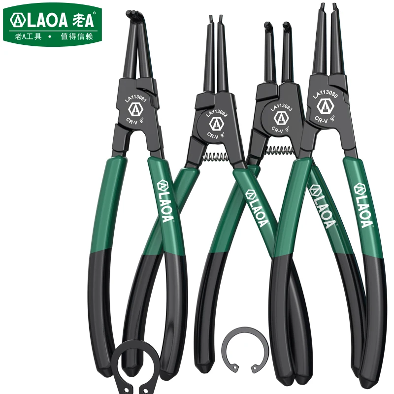 LAOA Industrial Circlip Pliers, Circlip Pliers, Straight-Head Circlip Pliers for Shaft, 9-Inch Disassembly Opening Expansion