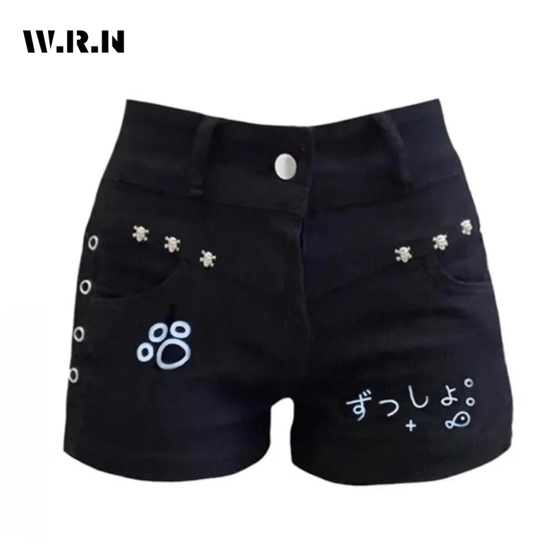 

Женские уличные джинсовые шорты-футляры с принтом Y2K Gyaru, лето 2025 года, хитслые повседневные сексуальные облегающие шорты 2000-х годов в стиле Kpop