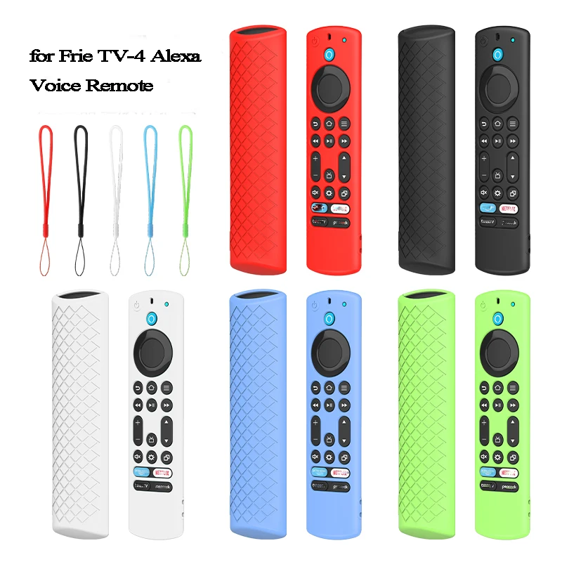 

For Amazon Fire TV-4 Alexa Voice Remote Control Silicone Shockproof Replacement Case Shockproof Shell With Lanyard