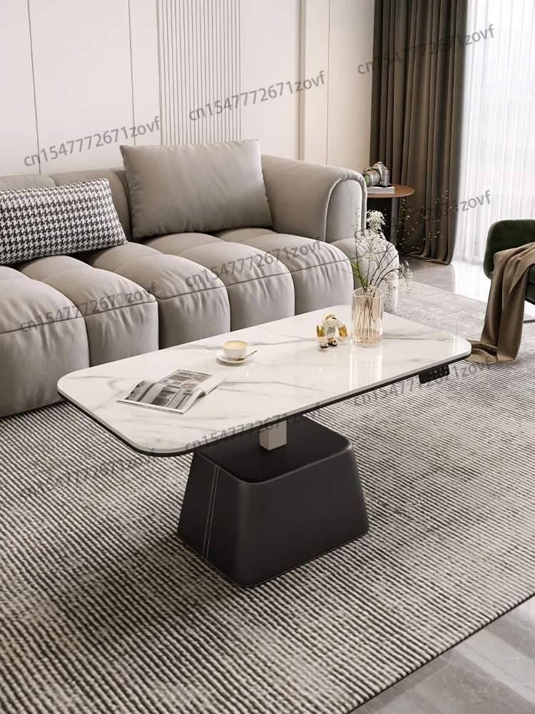 

Шиферный интеллектуальный подъемный журнальный столик двойного назначения, легкая роскошная маленькая квартира, передвижная простая гостиная