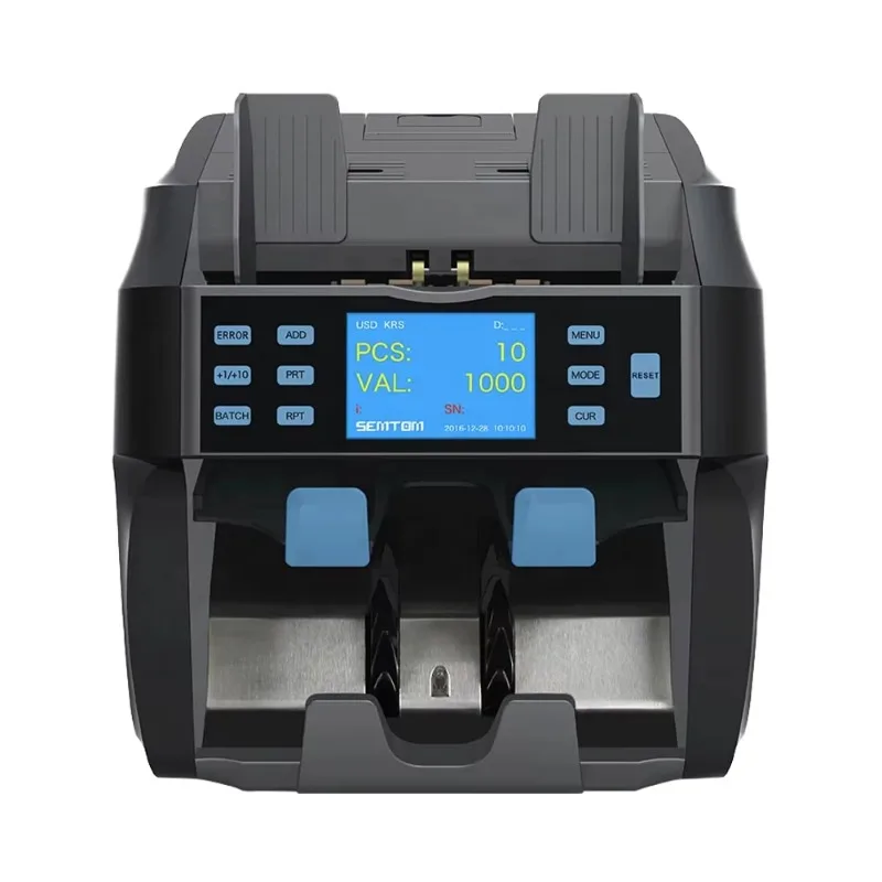 Multi Currency Sorter & Discriminator Efficient Money Counting Bill Counters with 2 Pockets
