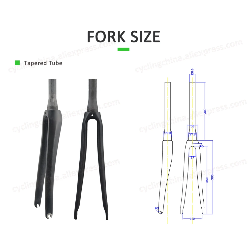 Nologo Quick Release Style Road Bike Fork 700C 3K Gloss/Matte T800 Full Carbon Road Fork Cycling Rigid Front Fork Bicycle Parts