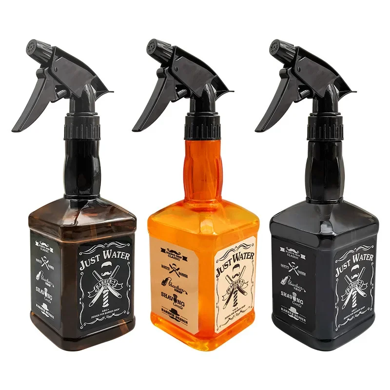500ML/650ML Friseur Spray Flasche Salon Barber Haar Werkzeuge Wasser Sprayer Retro Whisky Öl Kopf Gießkanne