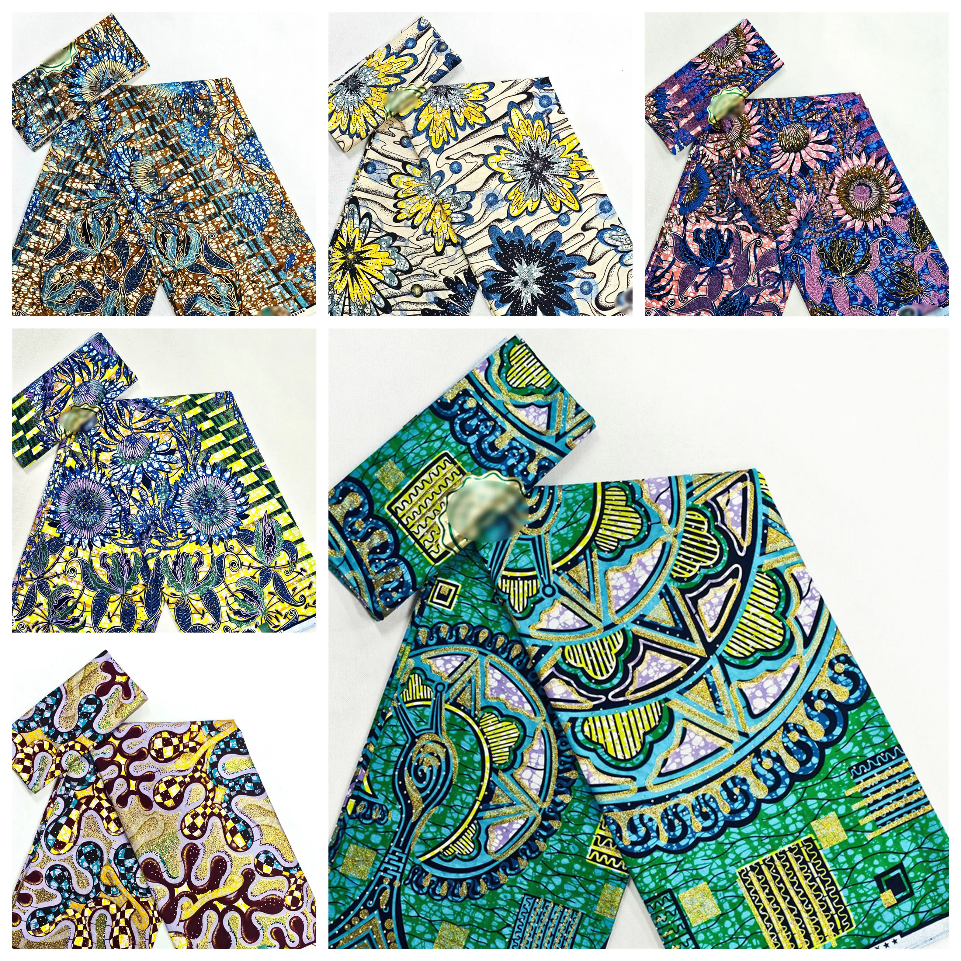 

Мягкая новейшая африканская ткань Grand Golden Wax, высокое качество, женская Pagne Flash, золотой принт, батик, Анкара, блестящие золотые супер камни