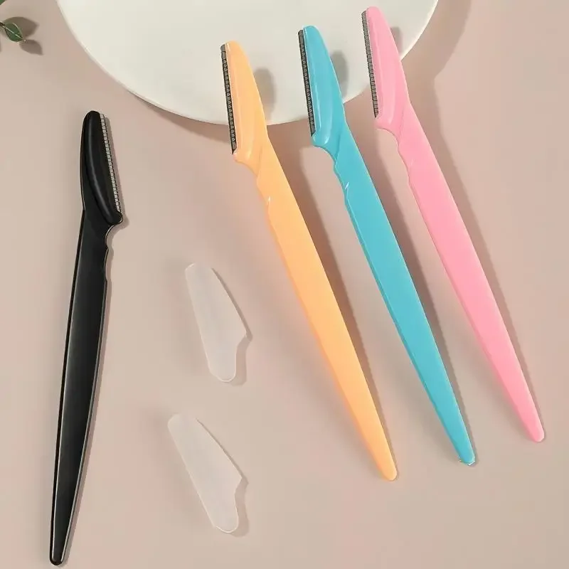 5/10Pcs Portable Straight Handle Anti Scratch Eyebrow Scraper Male Female Universal Safe Eyebrow Trimmer Beginner Beauty Tool