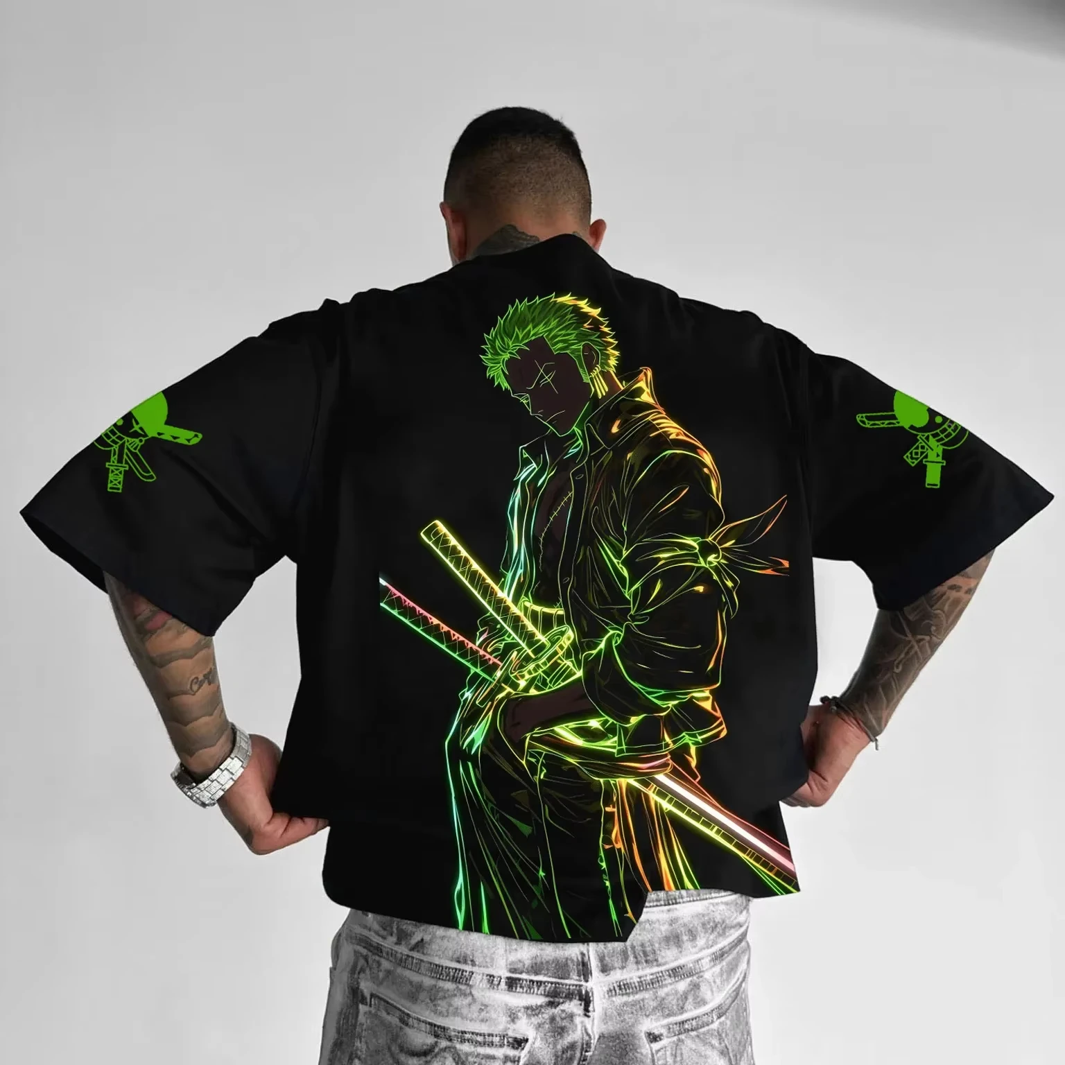 تي شيرت قطني مطبوع بأكمام قصيرة من قطعة واحدة 2025 فضفاض ومسامي رياضي برقبة دائرية مناسب لكل من الرجال والنساء