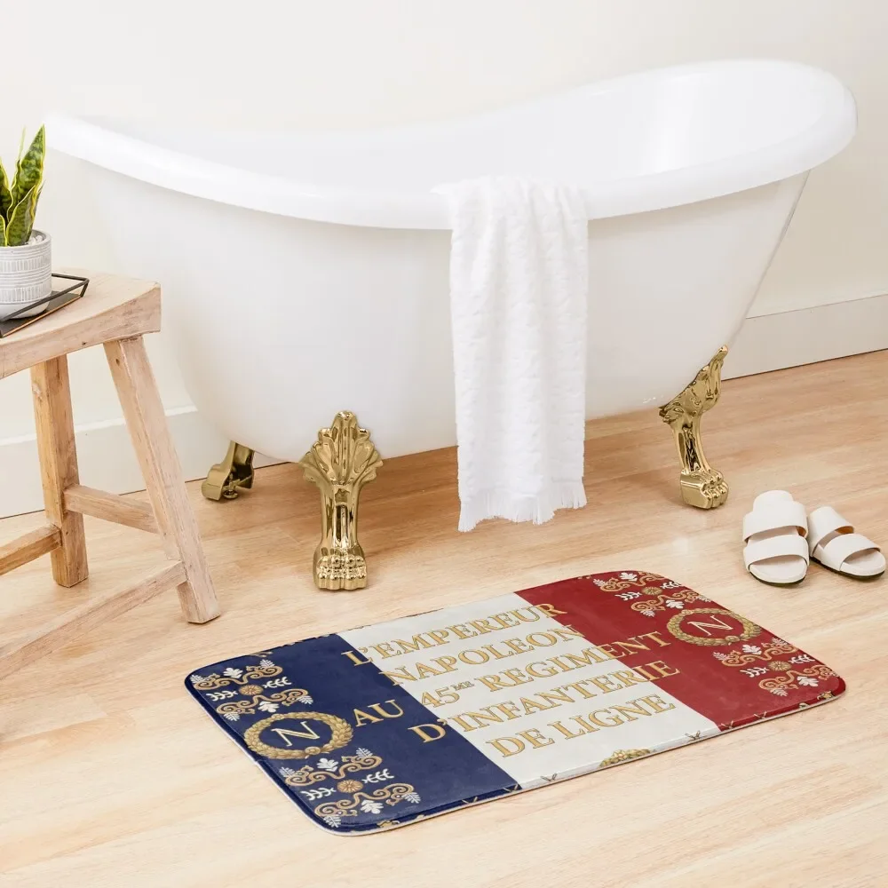 

Napoleonic French 45th regimental flag Bath Mat Living Room Rug Bathroom Floors Mat
