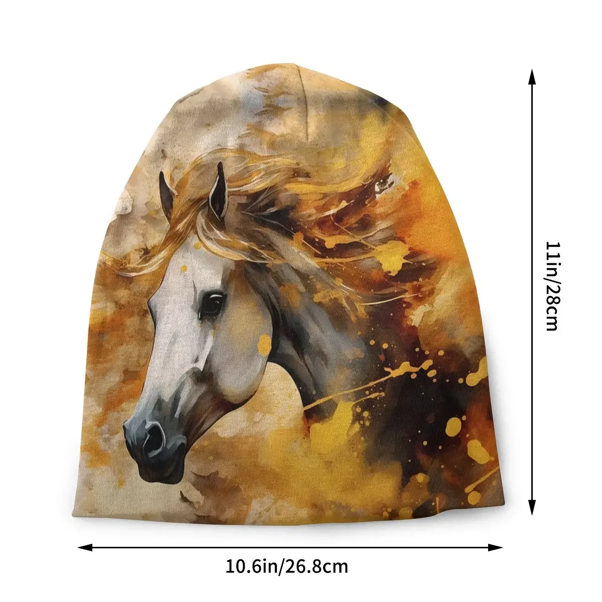 Horse Galloping Horses Autumn Female Thin Beanies Windproof Unisex Skullies Bonnet Hats