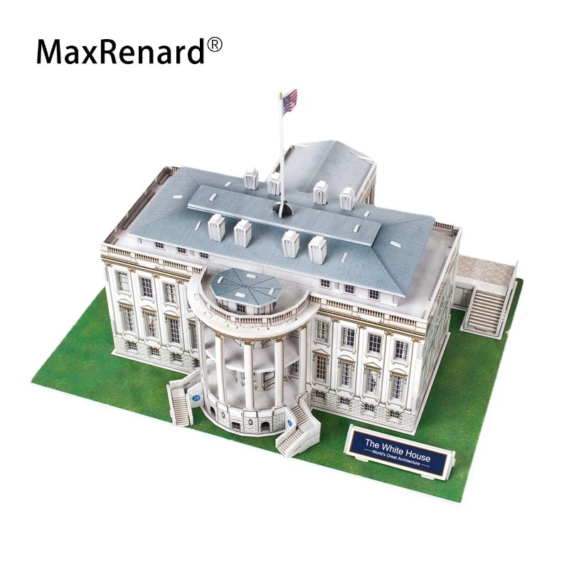 MaxRenard 3D Stereo Puzzle Paper DIY Model White House World Famous Constructions Toys for Kids Adult Gift Home Decoration