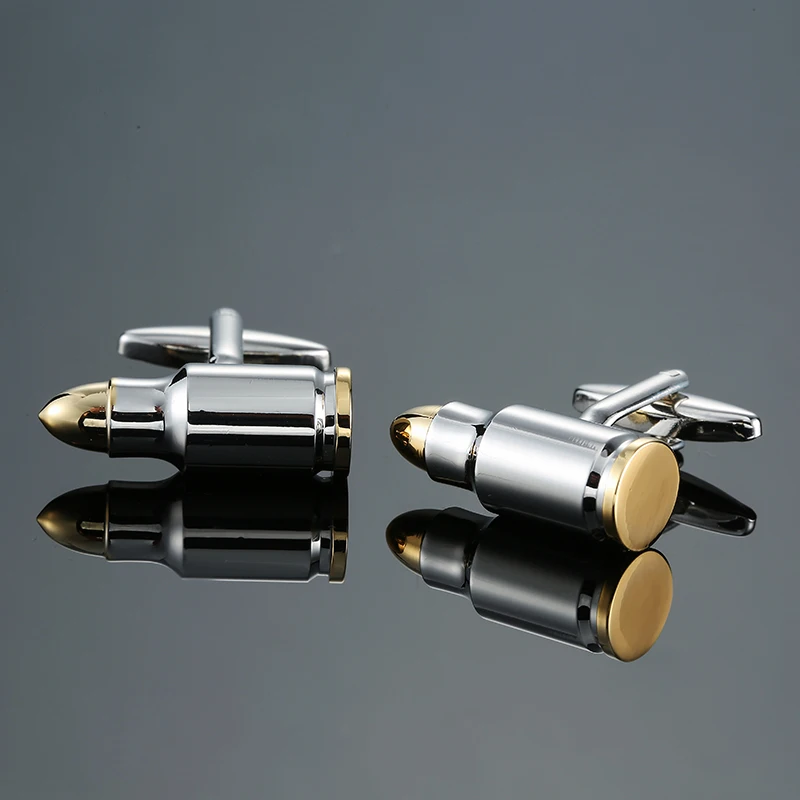 High quality men's French shirt cufflinks copper metal classic Bullet model cuff buttons business suit accessories jewelry gifts