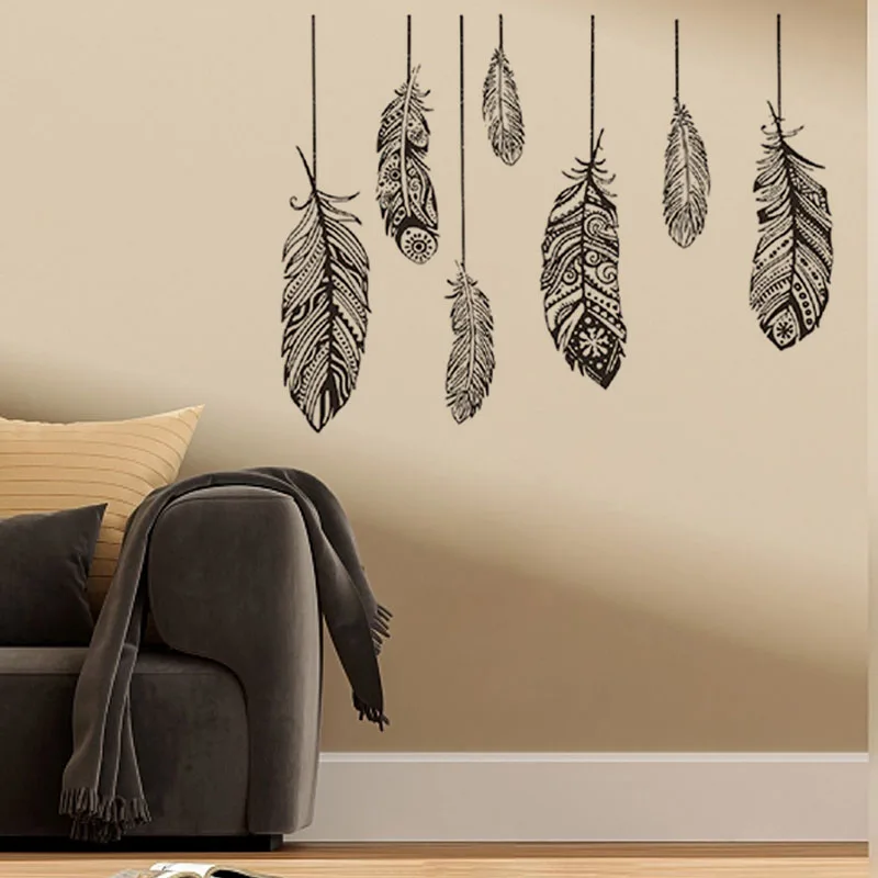 Creative Personality Feather Wallpaper Living Room Decoration Home Art Bedroom Study Wallpapers Sticker For Wall Waterproof Art