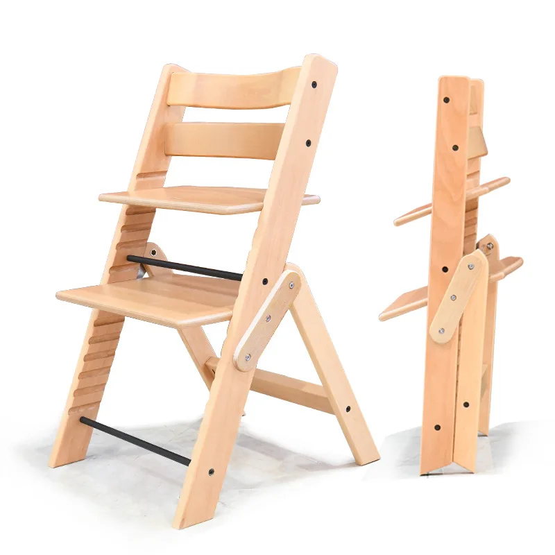 

Solid wood children's dining chair baby dining chair baby dining chir child growth chai baby chair motherland version foldable