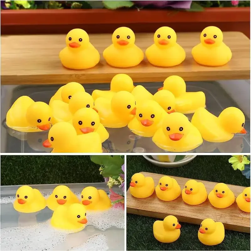 5 Stuks/Rubber Eend Bad Speelgoed Gele Mini Eenden Float Eend Baby Bad Douche Feest Gunsten Cadeau Voor Peuters Kids Jongens Meisje