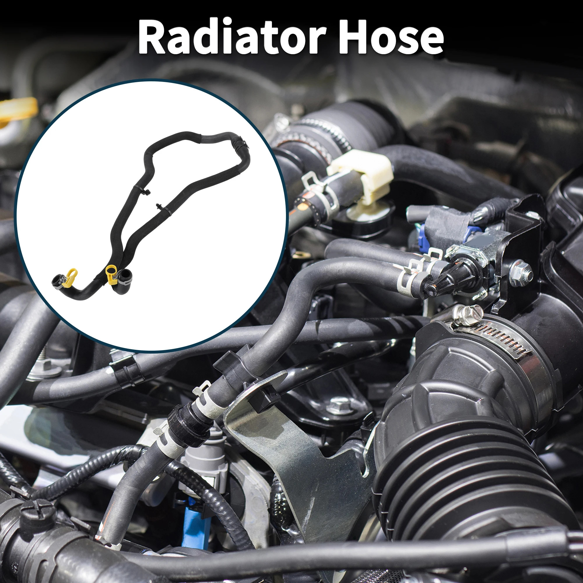 UXCELL ラジエーターホース ヒーターホース No.LR123061 ランドローバー用 レンジローバー IV 2015 ラバー冷却液パイプ ブラック 1個