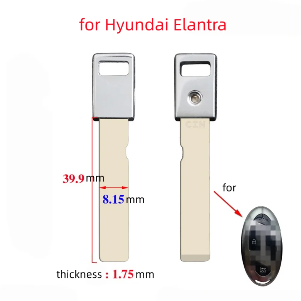 1 Pcs Car Smart Key Blank Keyless Remote Key Blade Spare Emergency Key for Hyundai Avante Sonata Santa Fe MX5 Elantra Kona Tucs
