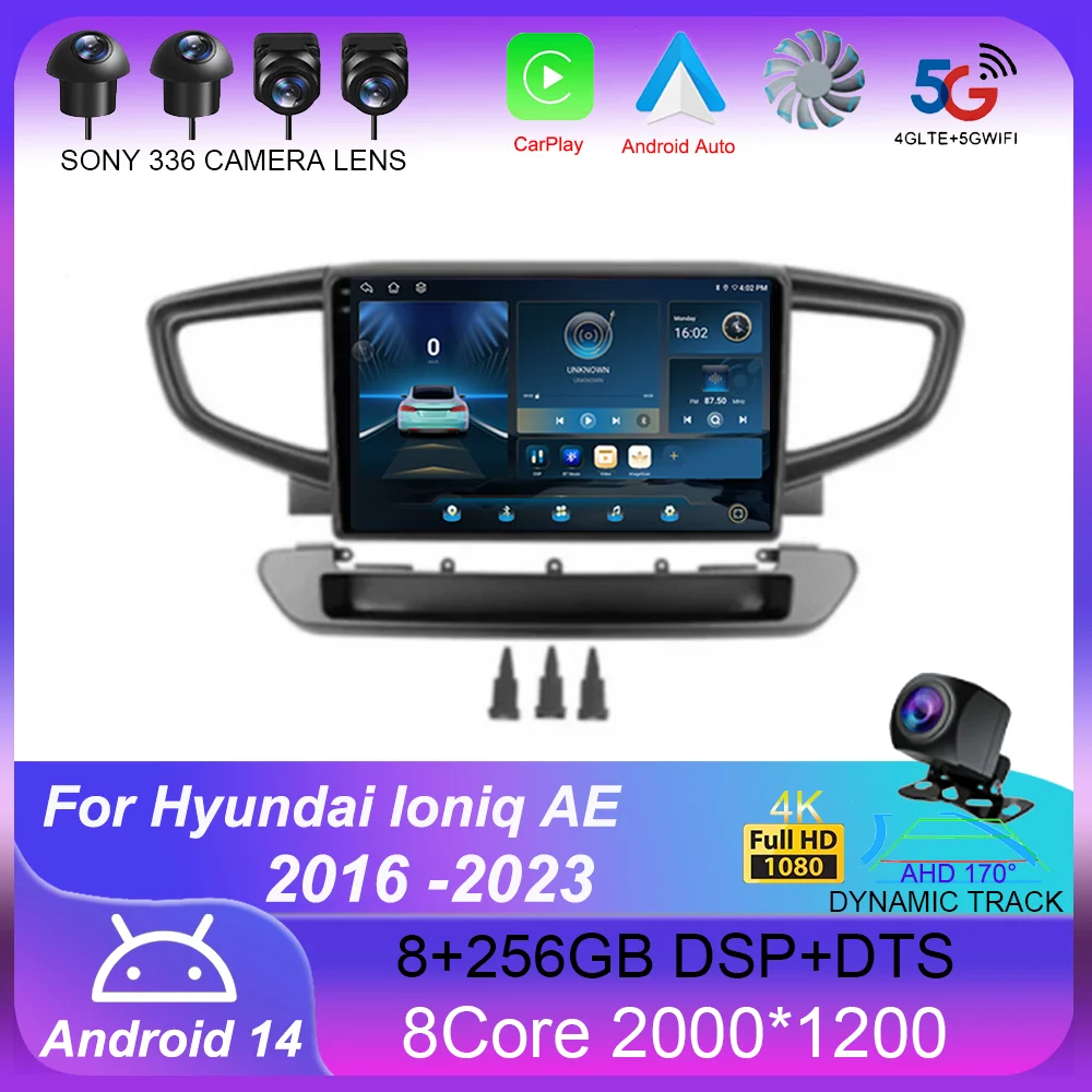 

Android 14 Carplay Auto For Hyundai Ioniq AE 2016 2017 2018 2019 2020 2021-2023 Car Radio Multimedia Video Player Stereo GPS DSP