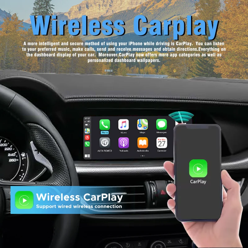 Wireless Radio CarPlay   For Alfa Romeo Stelvio & Giulia 2016-2019 Models Multimedia With Android Auto Mirror Link Youtube