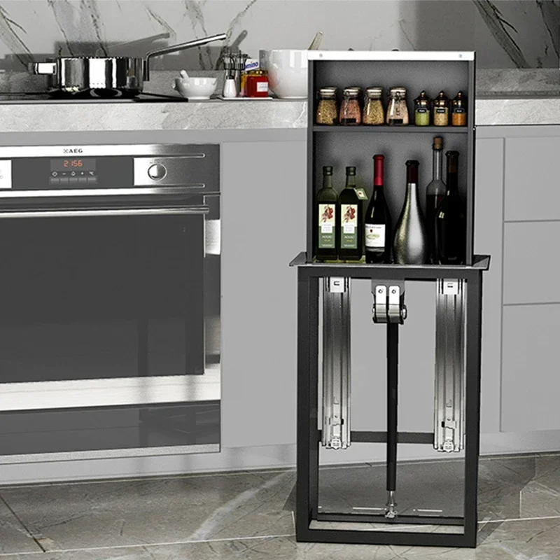 Kitchen Storage Lift Kitchen System Metal Alloy Pull Down Drawer Basket High Cabinet Storage Lifting Basket