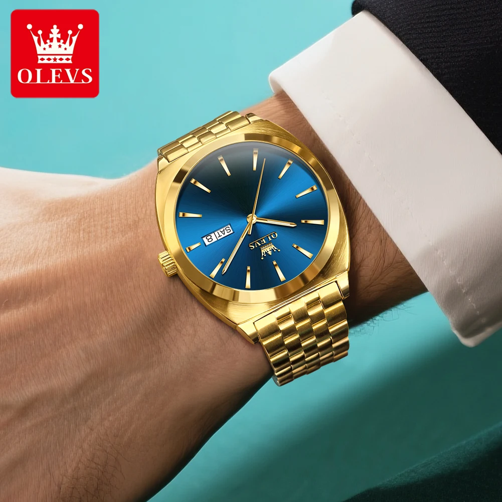 OLEVS 6730 Orologio da uomo Orologio meccanico automatico di lusso originale di alta qualità Calendario Settimana Orologio in acciaio inossidabile per uomo 2025