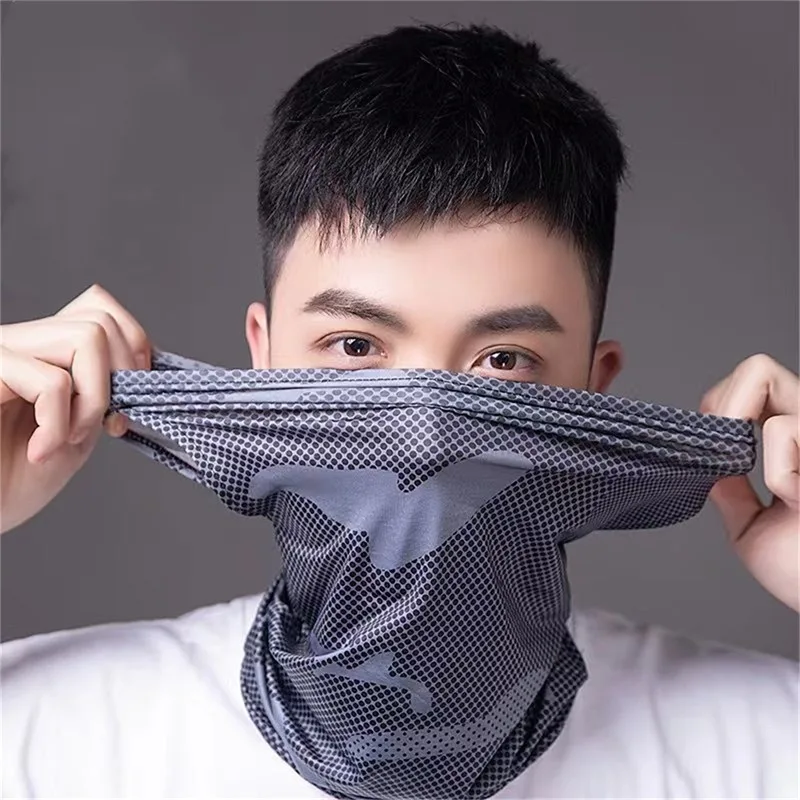 Printed Summer Breathable Cool Bandana Hiking Hunting Cycling Running Scarf Ski Riding Fishing Sports Half Face Mask Men Women