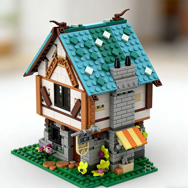 

MOC Street Scene House 713PCS Building Wooden House Toy Educational Assembly Small Particle Gift