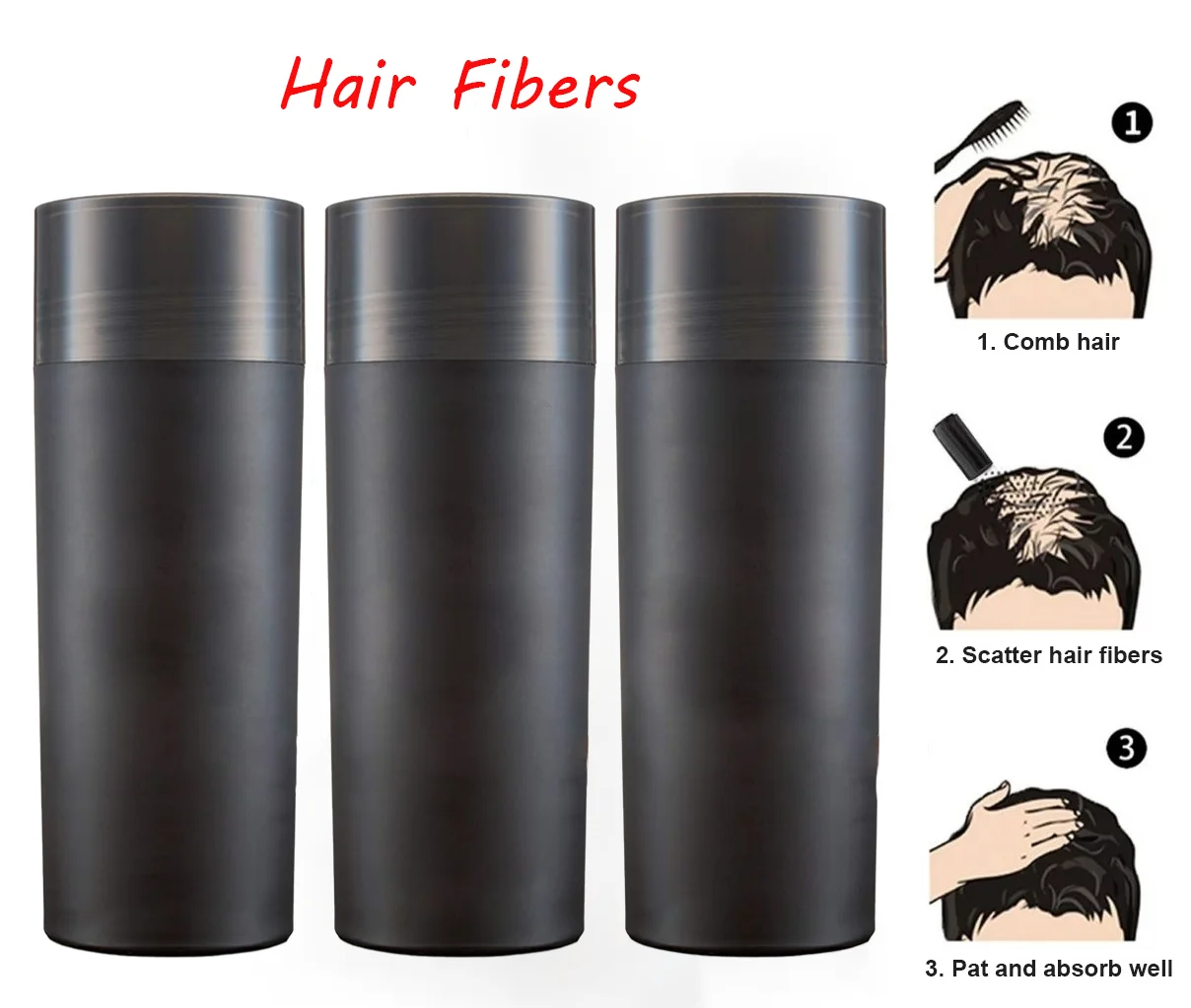 27.5g-Hair Fibers Set Regrowth Powders Hair Building Fiber Natural Keratin Styling Powder Optimizer Dense Hair Growth