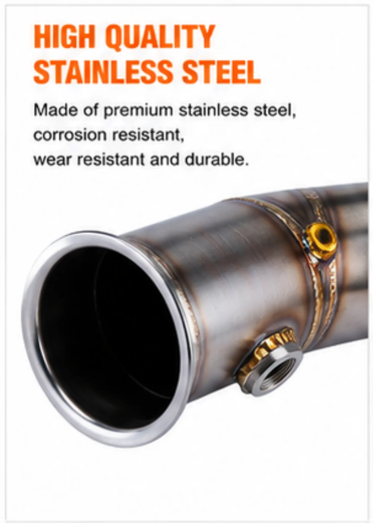 

Motorcycle Titanium Exhaust Mid Link Pipe Catalyst Delete Tube With O2 Sensor Holes Mount Bracket For BMW ADV Bike Modified Exha