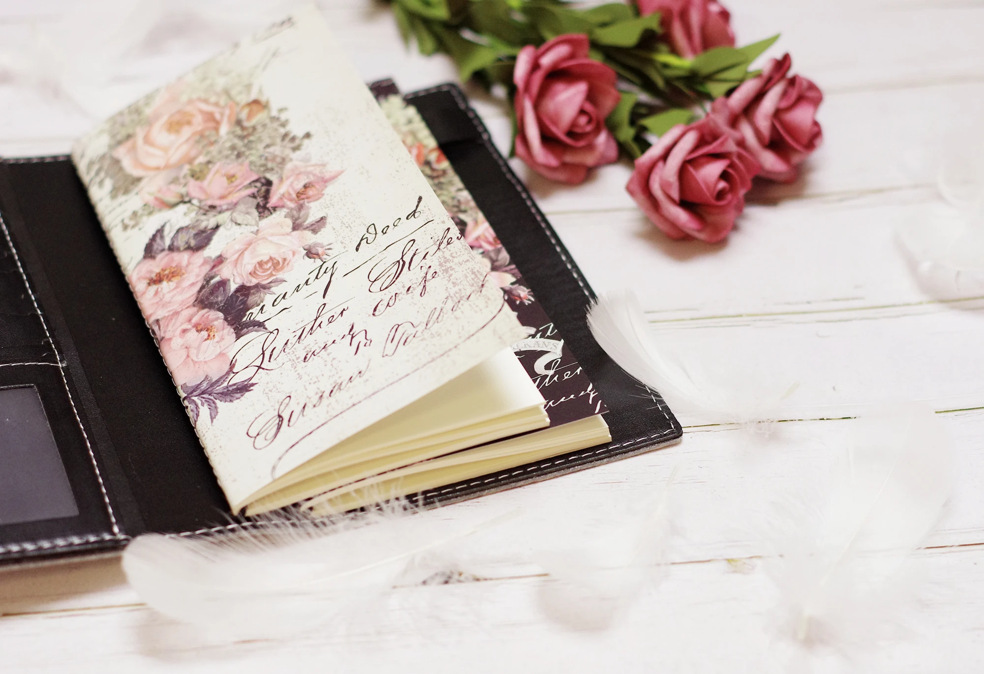 Vintage Rose TN Standard Journal Notebook Blank Refill Travellers Notebooks korean stationery