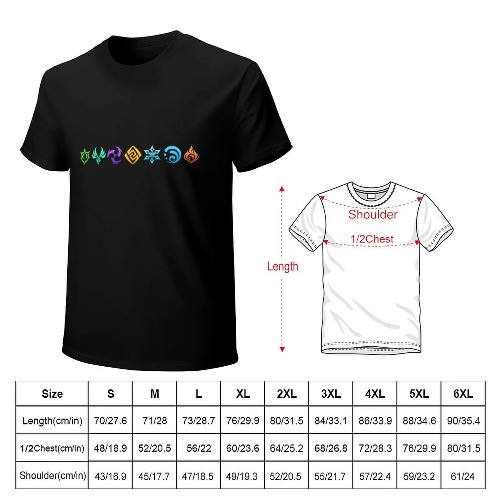 Genshin Element Pack T-Shirt man t shirt cotton T-Shirt