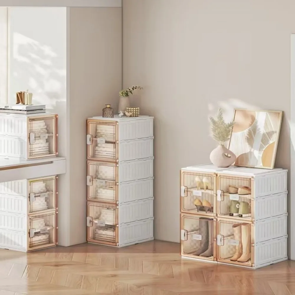 

four-layer foldable and stackable multi-size shoe racks easy to assemble,with high stability and space saving.storage organizer