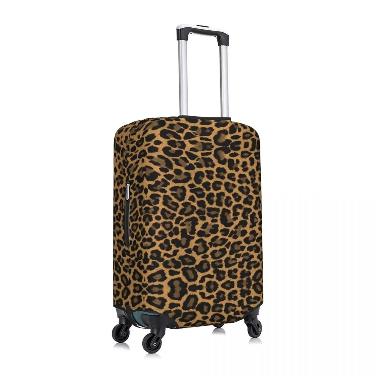 Capa protetora de bagagem com padrão de leopardo personalizado, capa protetora para mala de viagem com textura de pele de animal da moda para 18-32 polegadas