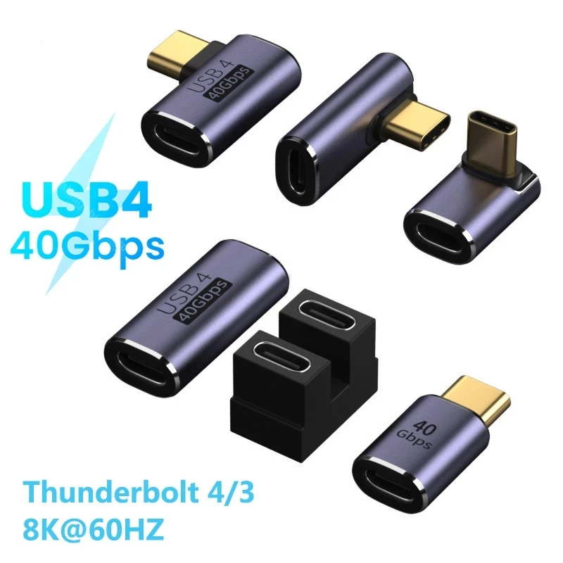 USB4.0 Thunderbolt3อะแดปเตอร์40Gbps OTG 8K @ 60Hz 100W 5A C USB C ถึง C ประเภท C Fast ชาร์จ USB C 40Gbps สำหรับ Macbook