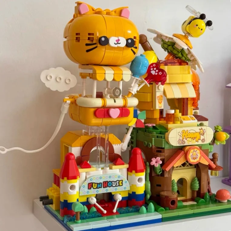 Keeppley Colorful Street View Building Blocks Fantasy Fairy Tale Town Assembling Model City Corner Ornament Toys Kids Gifts