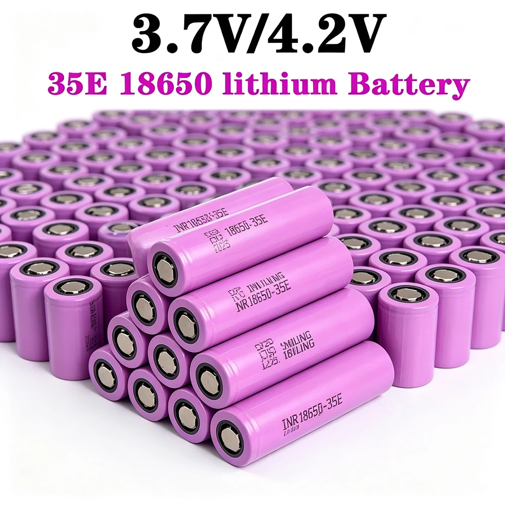 10 batterie al litio 35E originali 18650, 3500mAh, 3.7V, 25A, ad alta potenza, INR18650, per utensili elettrici