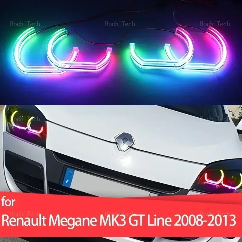 RGB New style App control with turn signal Dynamic LED Angel Eyes Ring Lamp DRL for Renault Megane MK3 GT Line 2008-2013