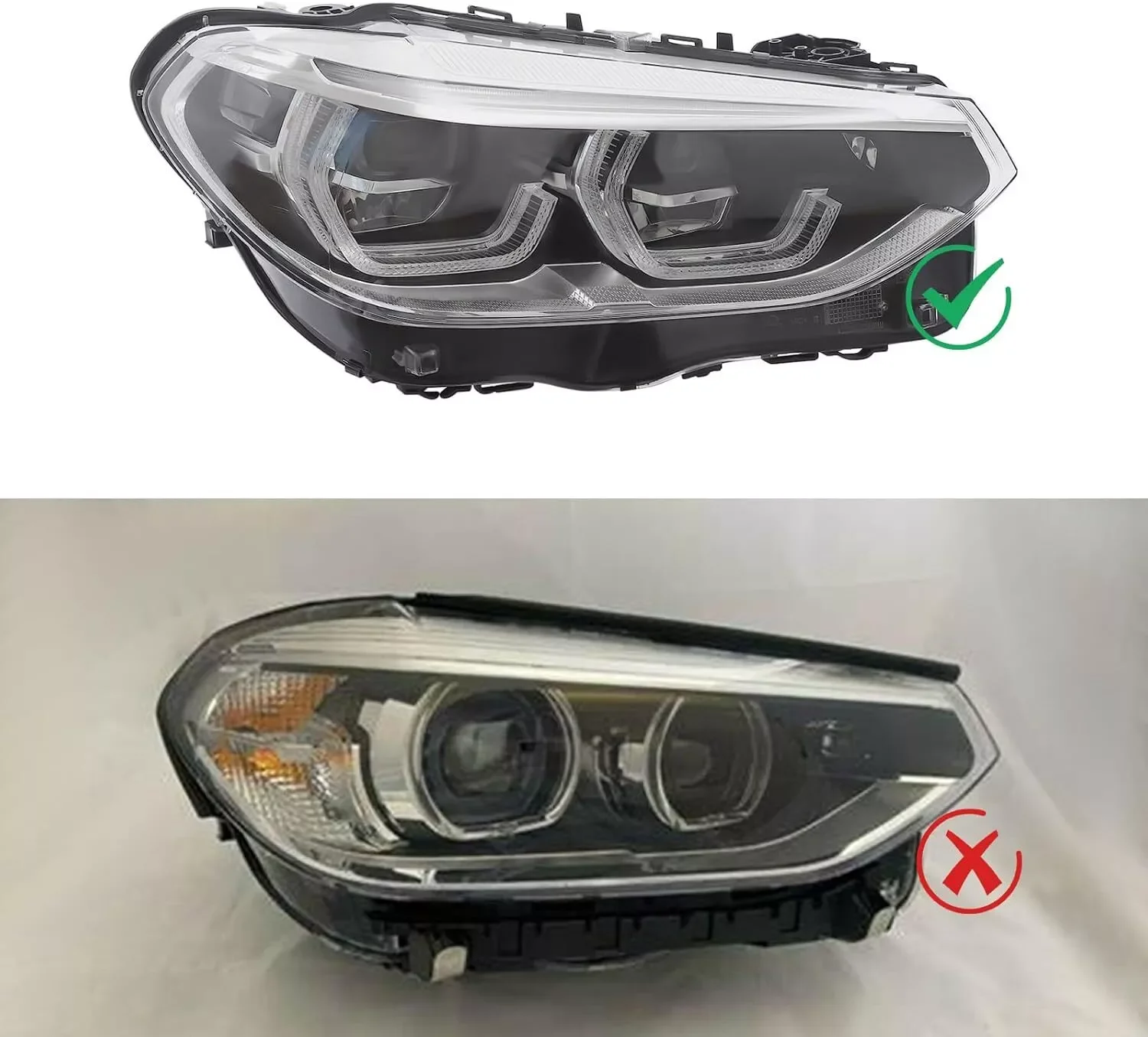 Headlight Assembly w/AFS for 2018-2021 BMW X3 X4 G01 G02 G08 LED Adaptive Front Headlamp, 8739654, 8739658, 7466116, 8739653