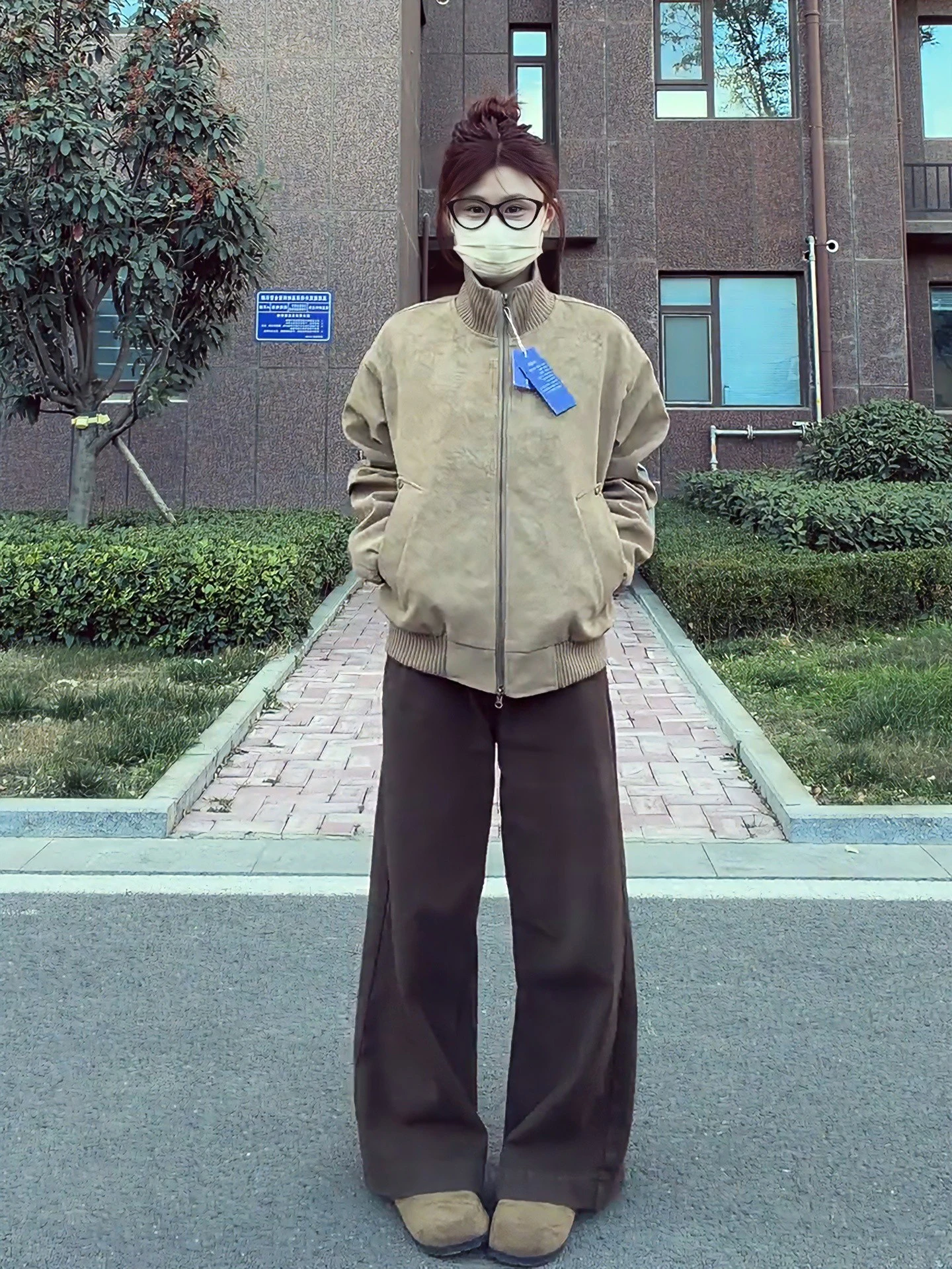 

Thiened Cotton Jaet Brown Rabbit Fur Simulation Winter Coat Men Women Stand Collar Fce Lined Casual Outerwear