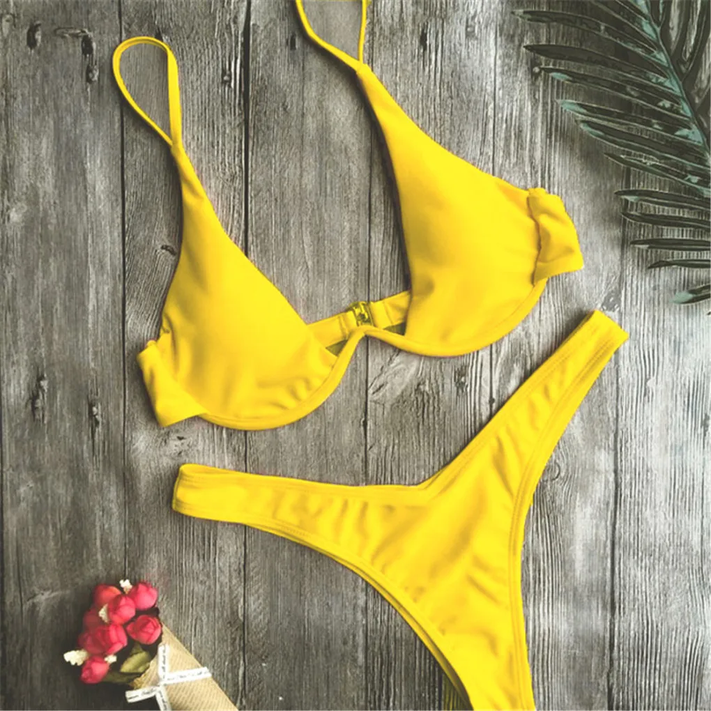 Dames Stalen Beugel Badmode Set Elastisch Badpak Polyester Badmode Zomer Zwempak M