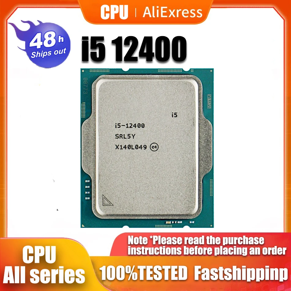 NEW  Core i5 12400 2.5GHz 6-Core 12-Thread CPU Processor 10NM L3=18M 65W LGA 1700 No cooler