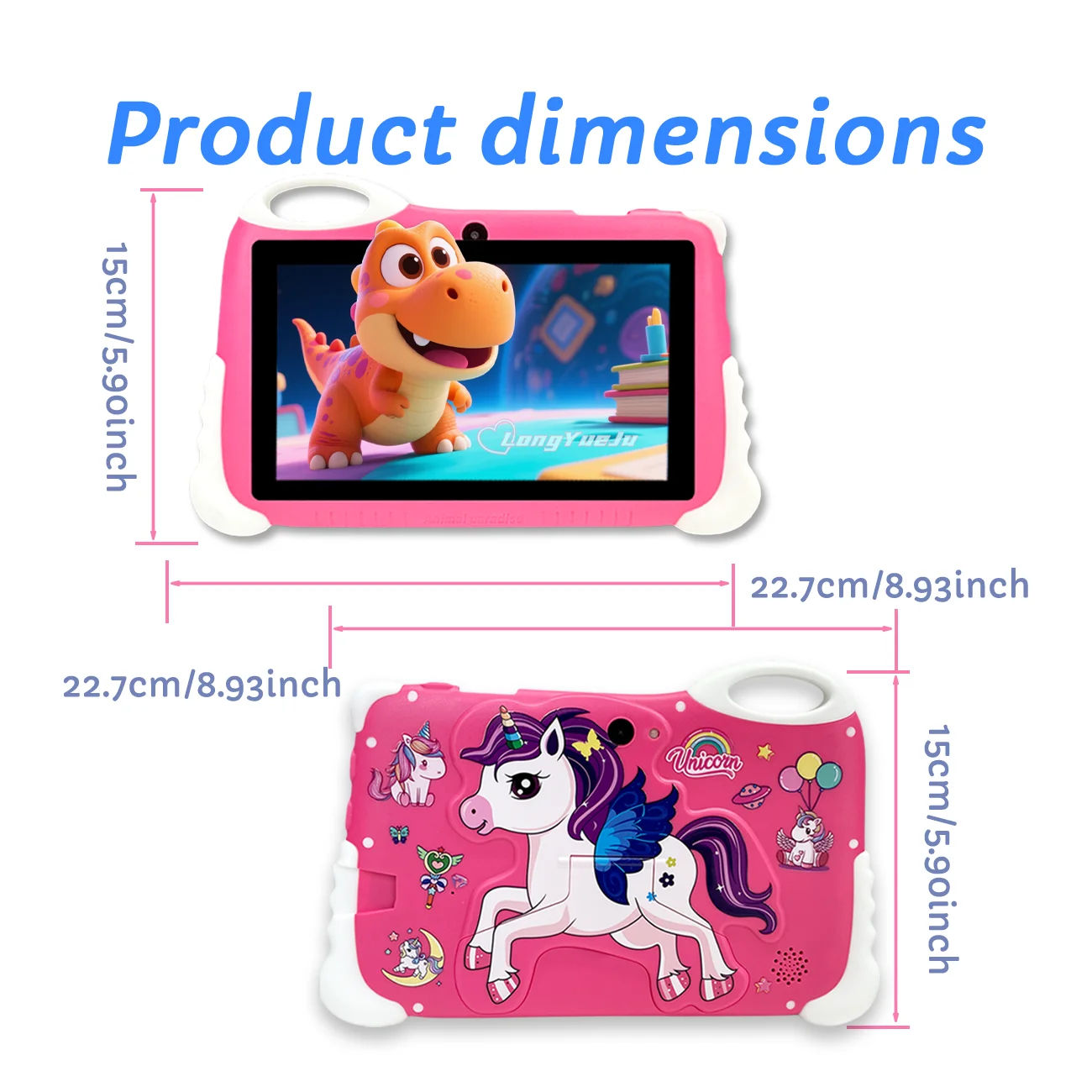 Tablet per bambini da 7 pollici con controllo parentale |   Tavoletta educativa con WiFi, schermo HD e doppia fotocamera | Regalo di Natale, Halloween