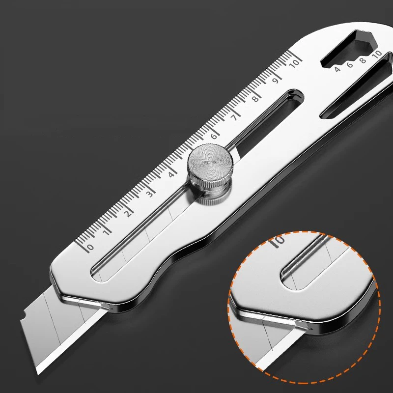 Multifunctional Utility Knife нож 칼 Cutter Canivete 18mm Stainless Steel  Retractable Heavy Duty With 10cm Ruler Pocket Knives