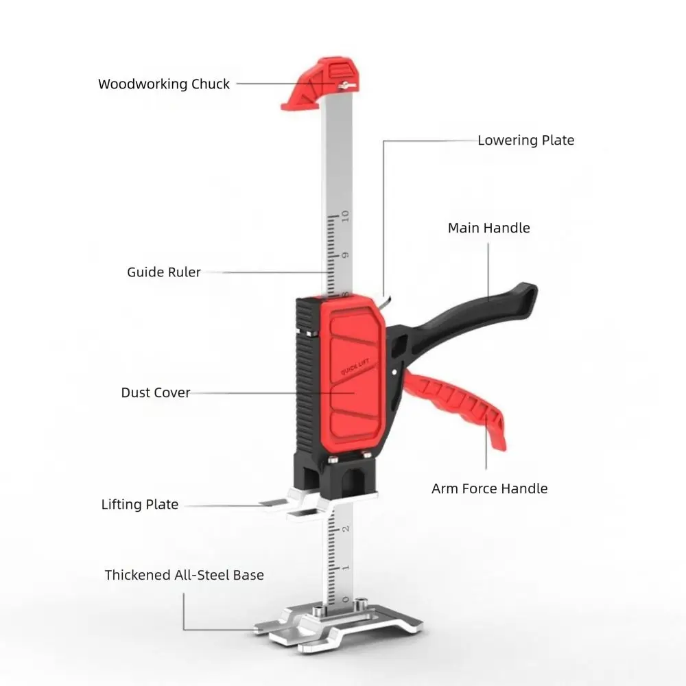 Precision Carbon Steel Hand Lifting Jack Tool Labor Saving Adjustable Cabinet Jack Heavy Duty Hand Jack Lifter Doors