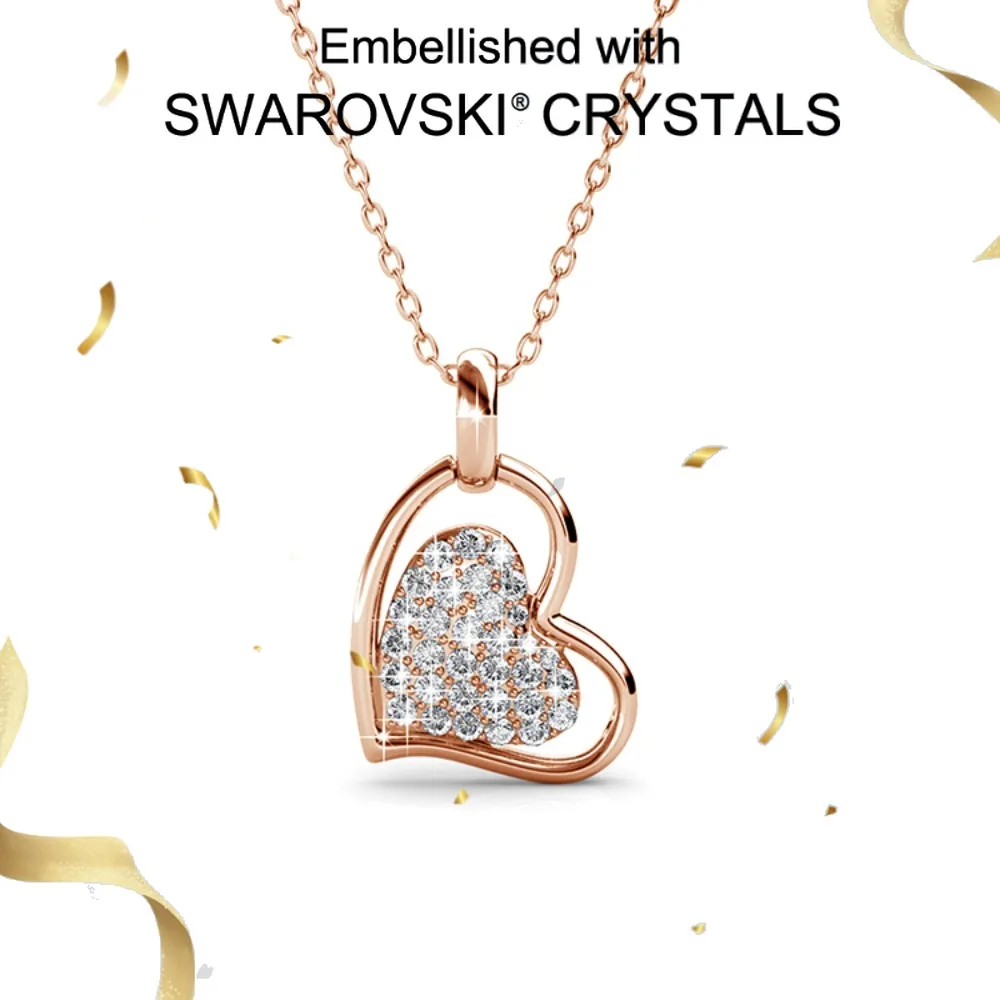 

Daisini изысканное серебро 925 пробы с подвеской в форме сердца и кристаллами Сваровски, элегантный ослепительный шарм для женщин, ювелирные изделия