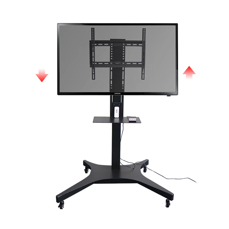 

Outdoor TV Trolley Mount Stand Height Adjustable Motorized Mobile Tv Cart LCD LED TV Stand Cart Rotating Remove