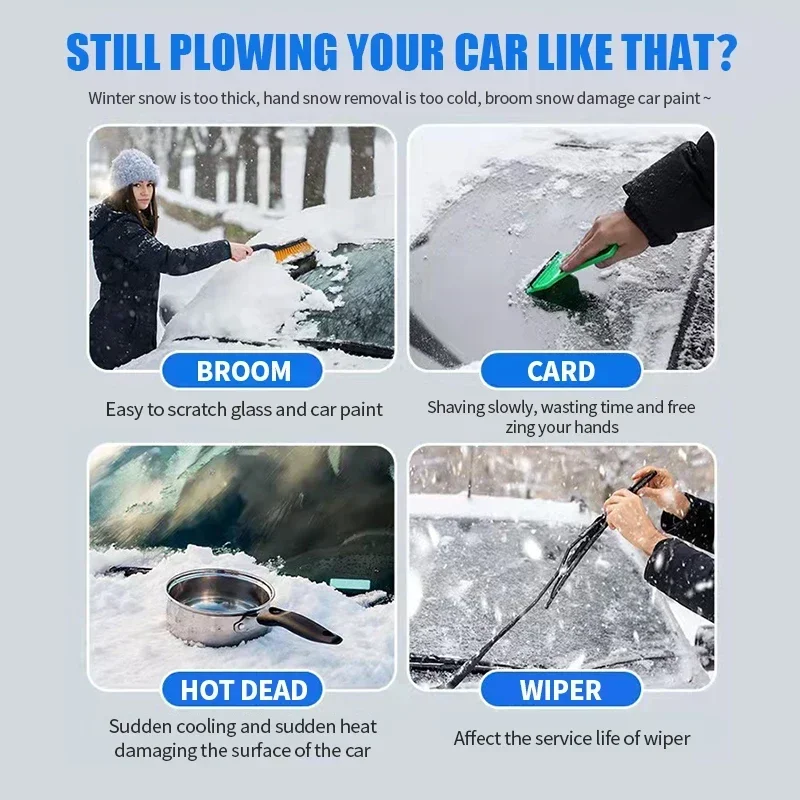 Car Ice Scraper Winter Auto Car Magic Window Windshield Shaped Funnel Snow Remover Deicer Cone Tool Scrap A Round Windows Clean