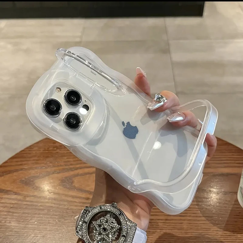 

Invisible Dual Bracket Phone Case For Iphone 16 15 14 13 12 11 Pro Max Plus 16Pro Xs Xr Translucent Phone Case Cover Hard Shell