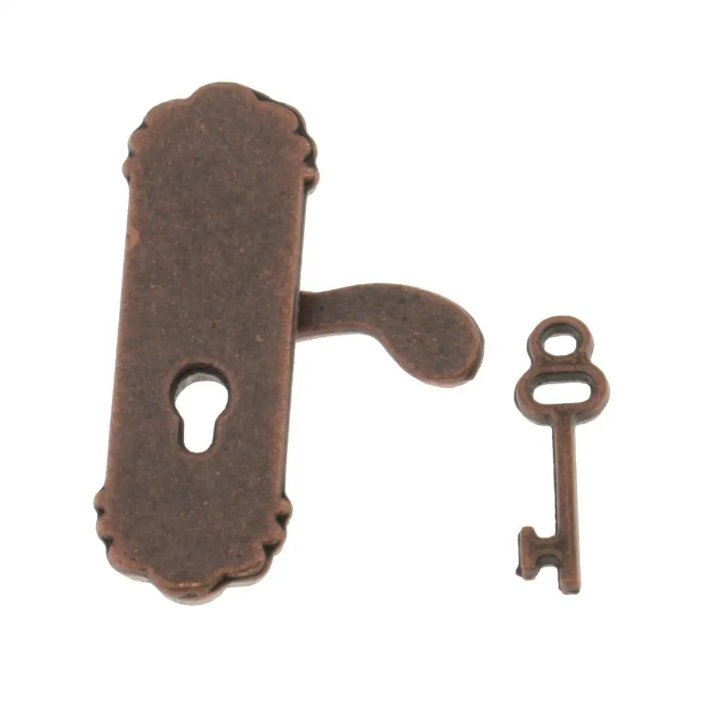 Bouton de porte l'inventaire en métal bronze, maison de courses, poignée de magasin, accessoire de clé, 4 pièces