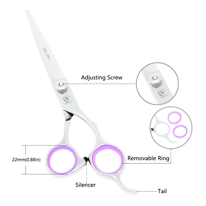 6/7 inch Meisha Sharp Edge Dog Grooming Scissors Pet Cutting Thinning Curved Hair Shears Set with Case Animals Steel Comb B0008A