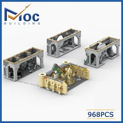 클래식 영화 시리즈 장면 챔버 및 시계 타워 안뜰 모델 MOC 빌딩 블록, 창의적인 장난감, DIY 조립 벽돌 선물