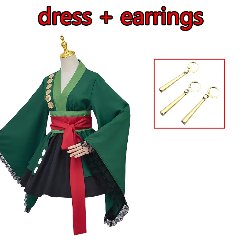 Anime Vrouwen Roronoa Zoro Cosplay Kostuum Kimono Uniform Zoro Pruik Gewaad Outfit voor Vrouw Mannen Halloween Kostuum voor Comic Con
